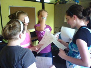 learning music terminology with sticky notes